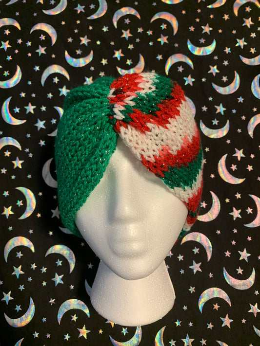 Wide Band Knitted Ear Warmer - Cinched Front