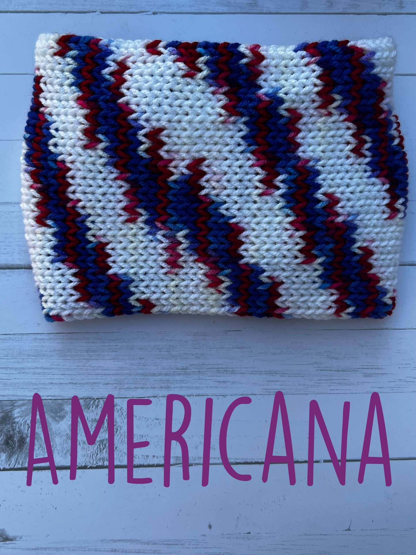 Americana Knitted Ear Warmer #1