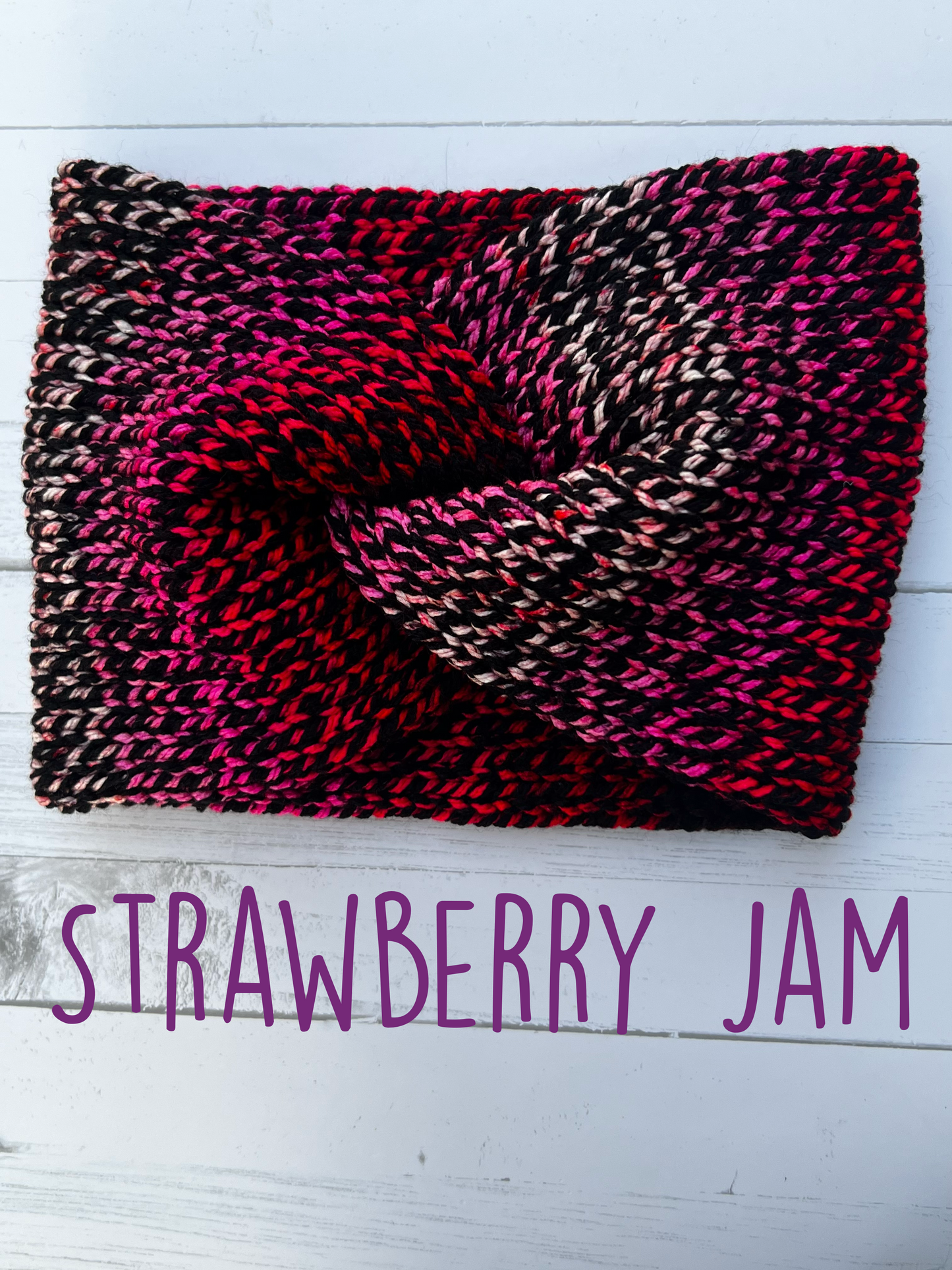 Strawberry Jam Knitted Ear Warmer #1