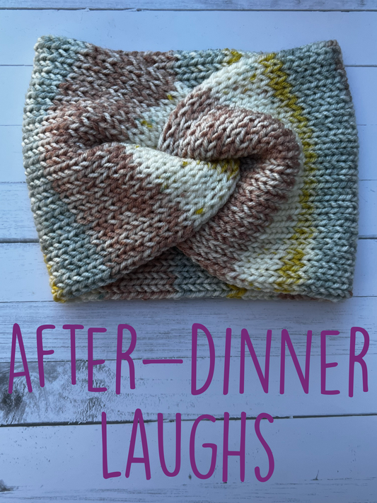 After Dinner Laughs Knitted Ear Warmer #1